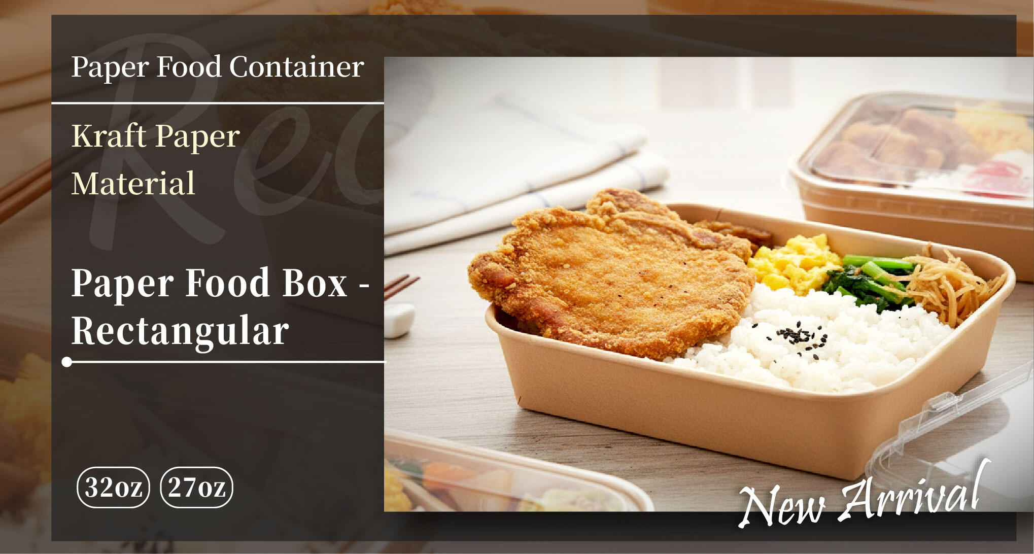 New Arrival. Paper Food Box - Rectangular